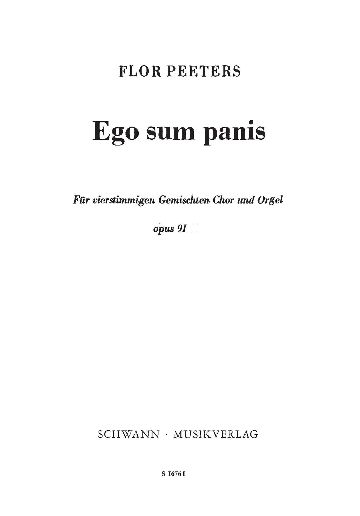 Peeters: Ego sum panis vitae, Op. 9, No. 1