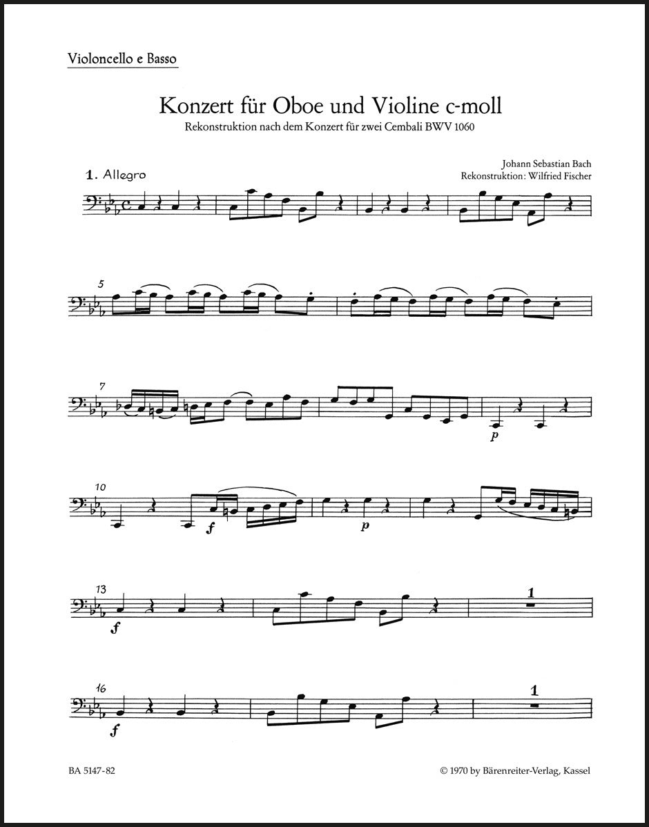 Bach: Concerto for Oboe, Violin, Strings and Basso continuo in C Minor