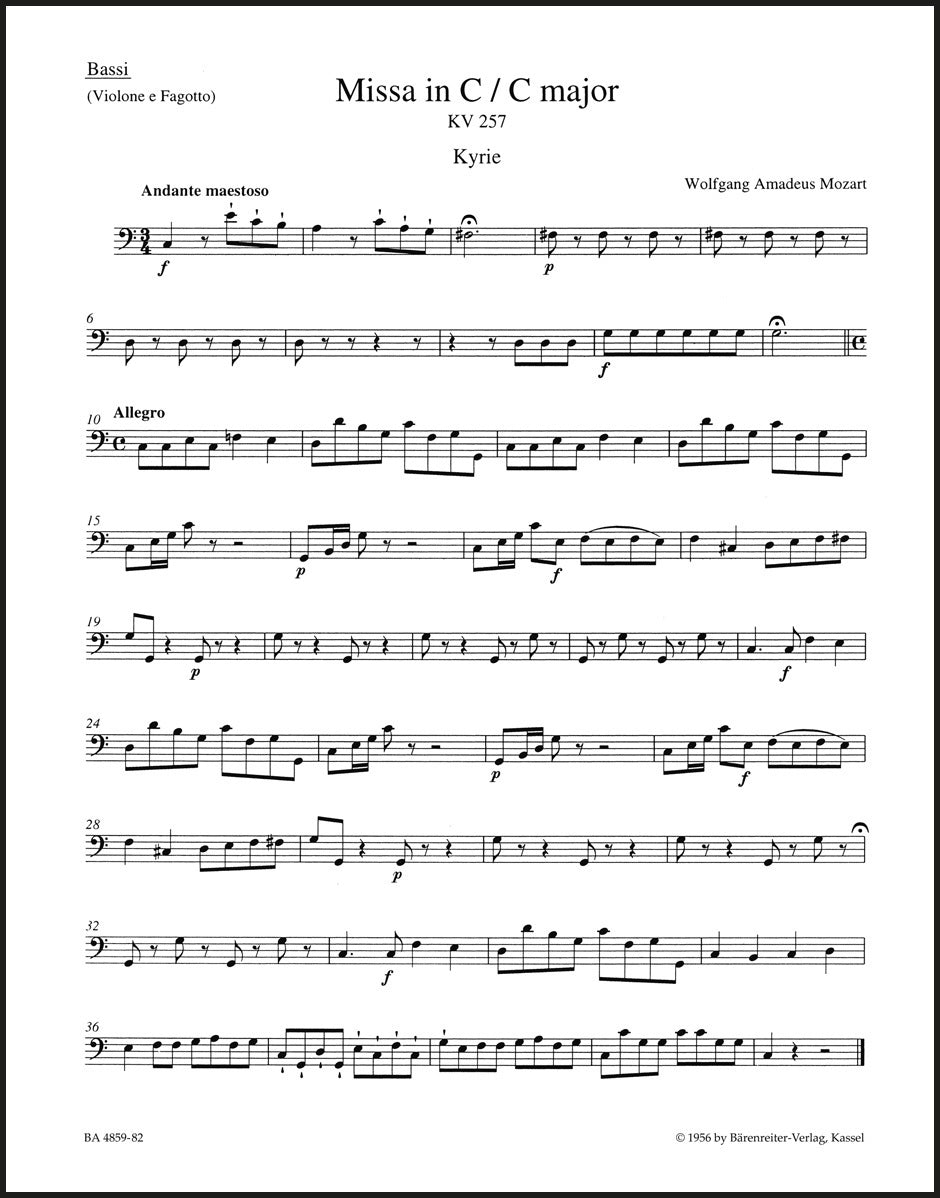 Mozart: Missa in C Major, K. 257