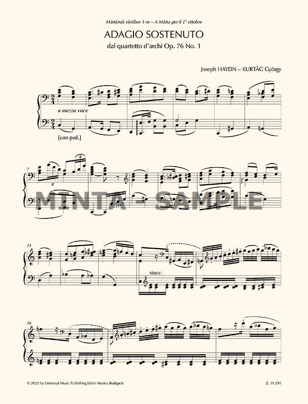Haydn: Adagio sostenuto from String Quartet in G Major, Op. 76, No. 1 (arr. for piano)