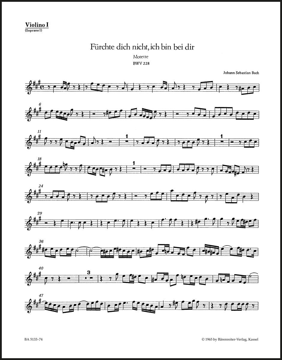Bach: Fürchte dich nicht, ich bin bei dir, BWV 228