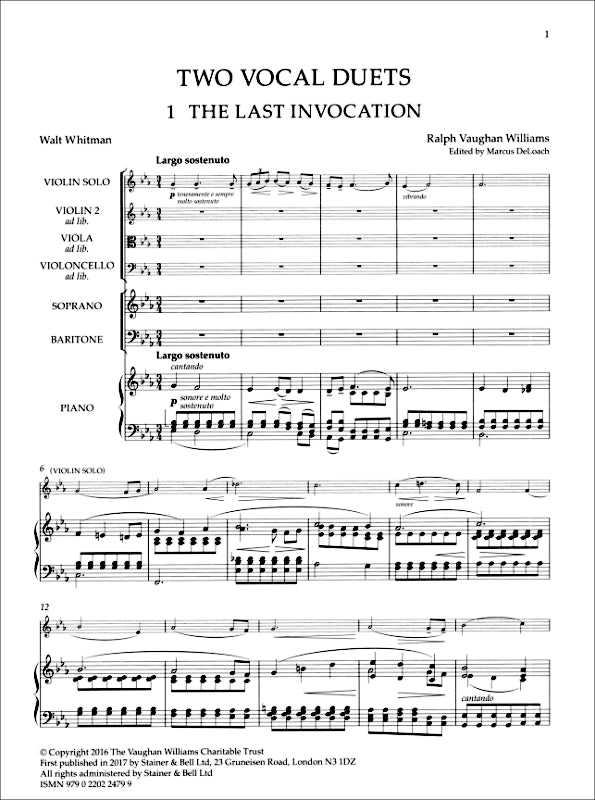 Vaughan Williams: 2 Vocal Duets