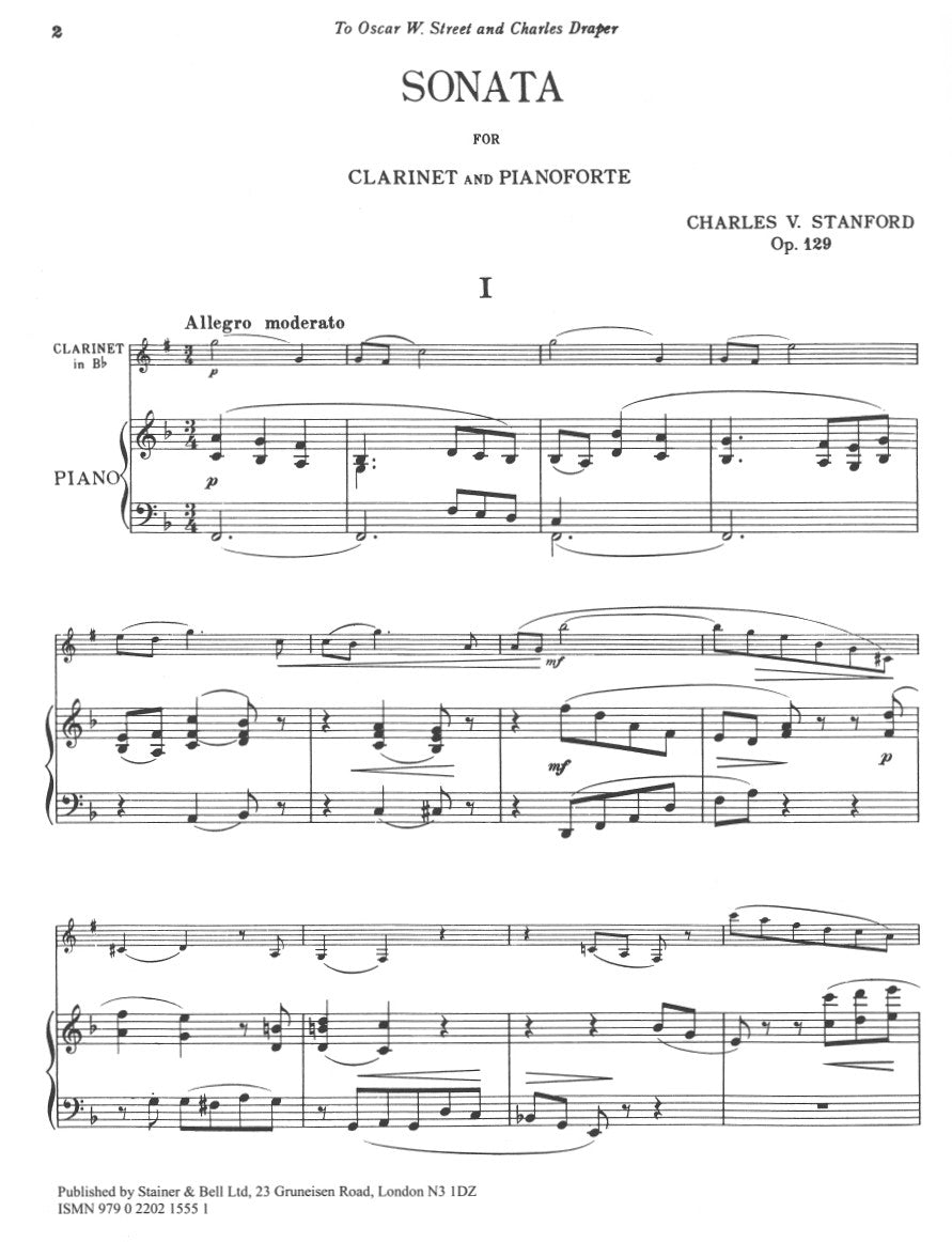 Stanford: Clarinet Sonata, Op. 129