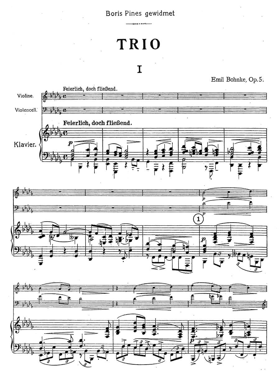 Bohnke: Piano Trio, Op. 5