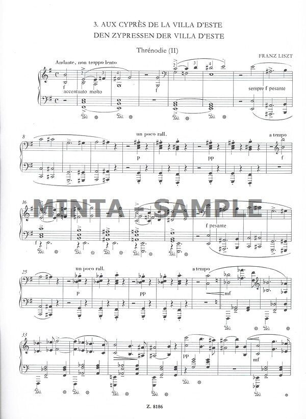Liszt: Aux Cypres de la Villa d'Este No. 2
