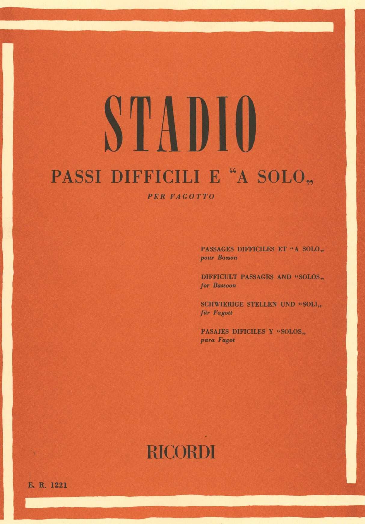 Difficult Passages and "Solos" for Bassoon