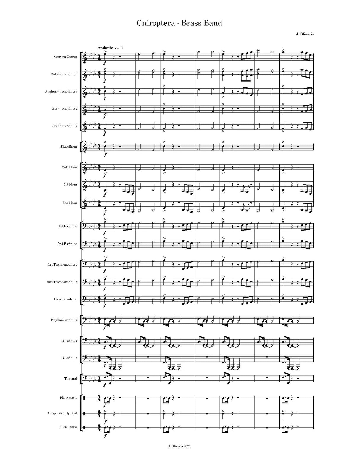 Oliverio: Chiroptera (Version for Brass Band)