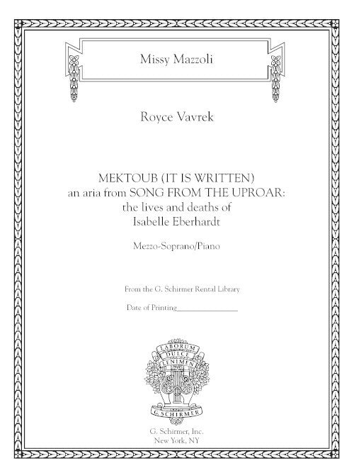 Mazzoli: Mektoub (It Is Written)