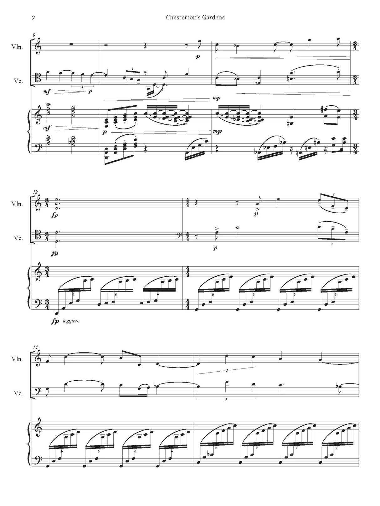 Sohn: Chesterton's Gardens (Version for Piano Trio)