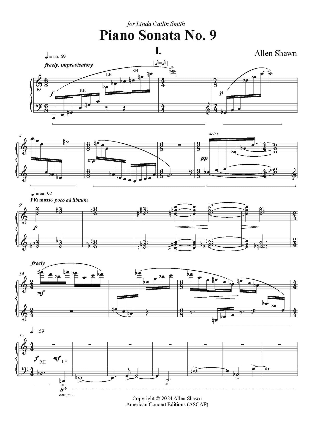 Shawn: Piano Sonata No. 9