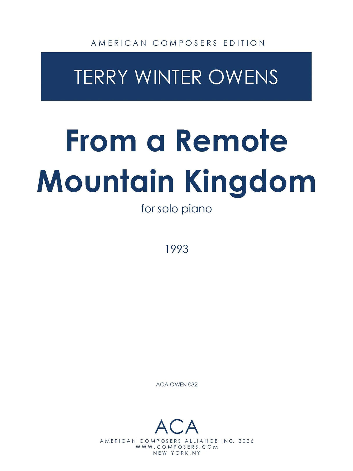 T.W. Owens: From a Remote Mountain Kingdom