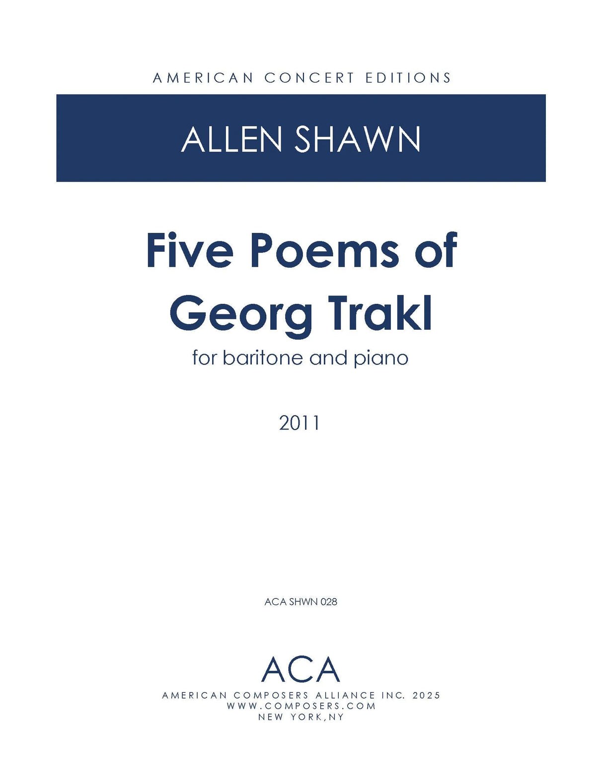 Shawn: Five Poems of Georg Trakl