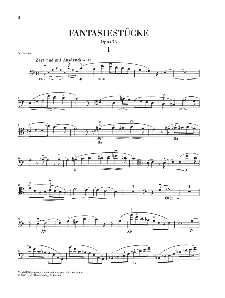 Schumann: Fantasiestücke, Op. 73 (Cello Version)