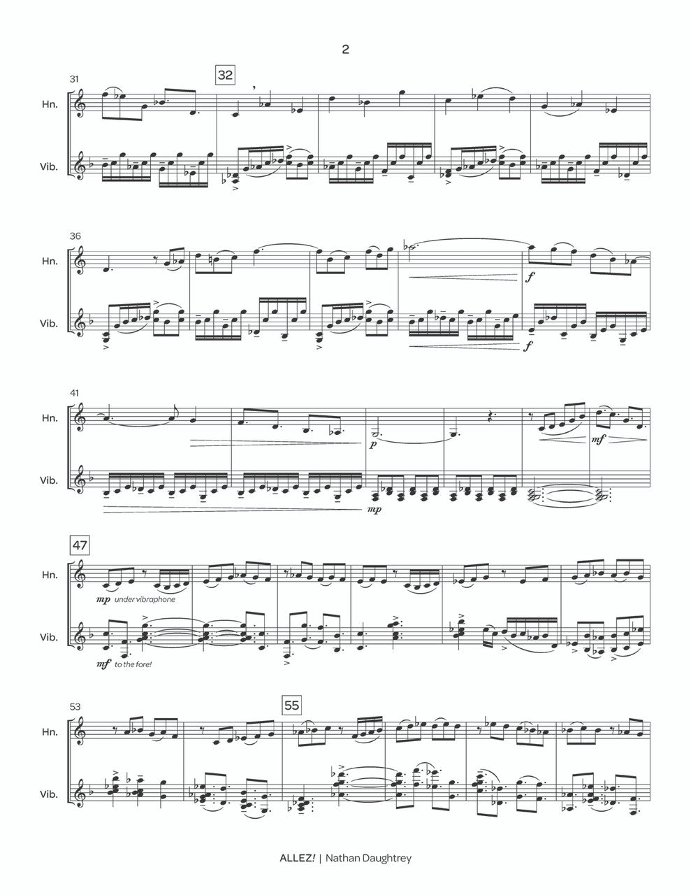 Daughtrey: Allez! (Version for Horn & Vibraphone)