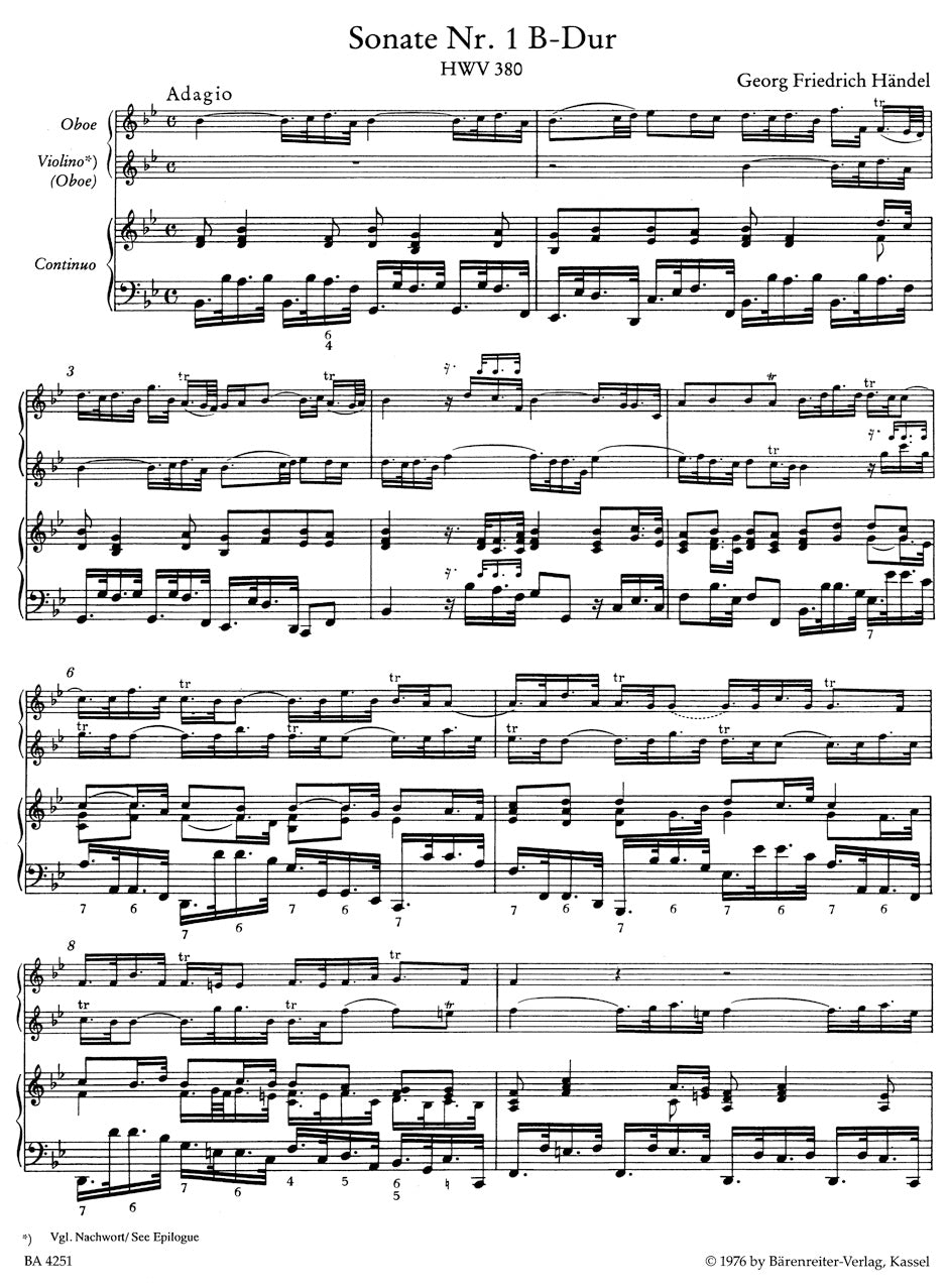 Handel: 6 Trio Sonatas - Volume 1, HWV 380 & 381