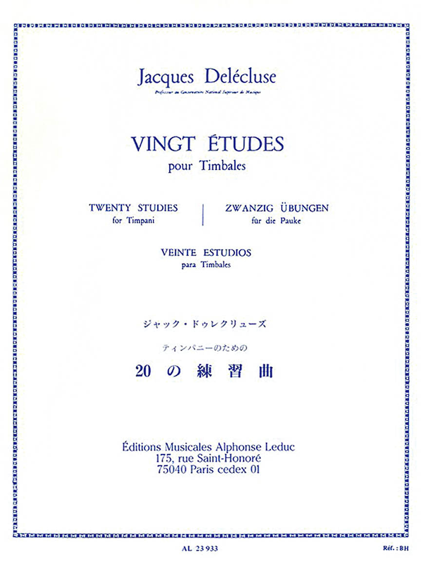Delécluse: 20 Studies for Timpani