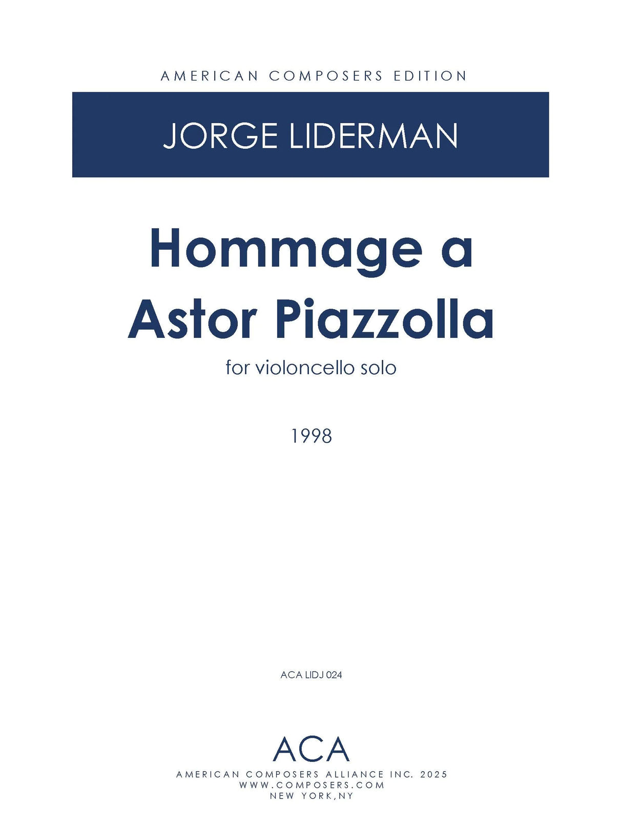 Liderman: Hommage a Astor Piazzolla