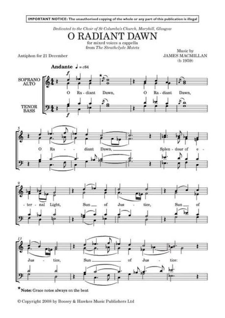 MacMillan: O Radiant Dawn (from Strathclyde Motets)