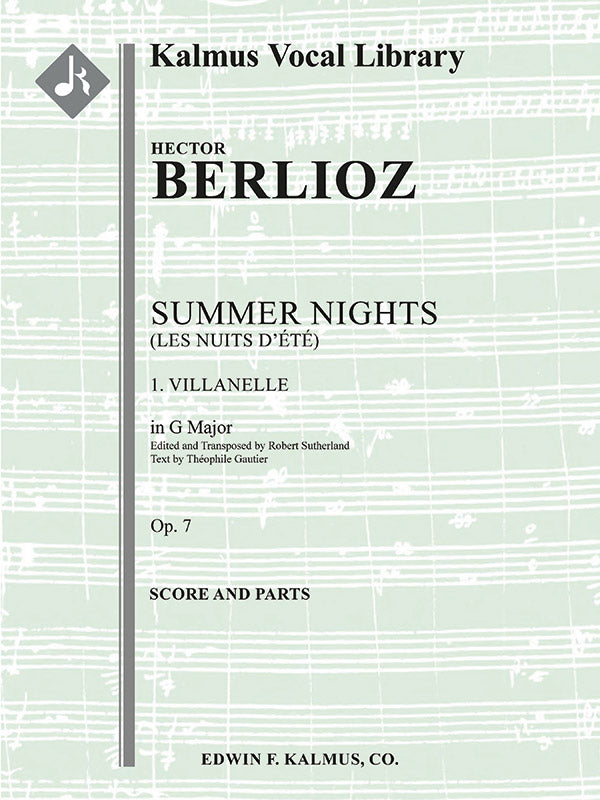 Berlioz: Villanelle, Op. 7, No 1 (transposed in G Major)