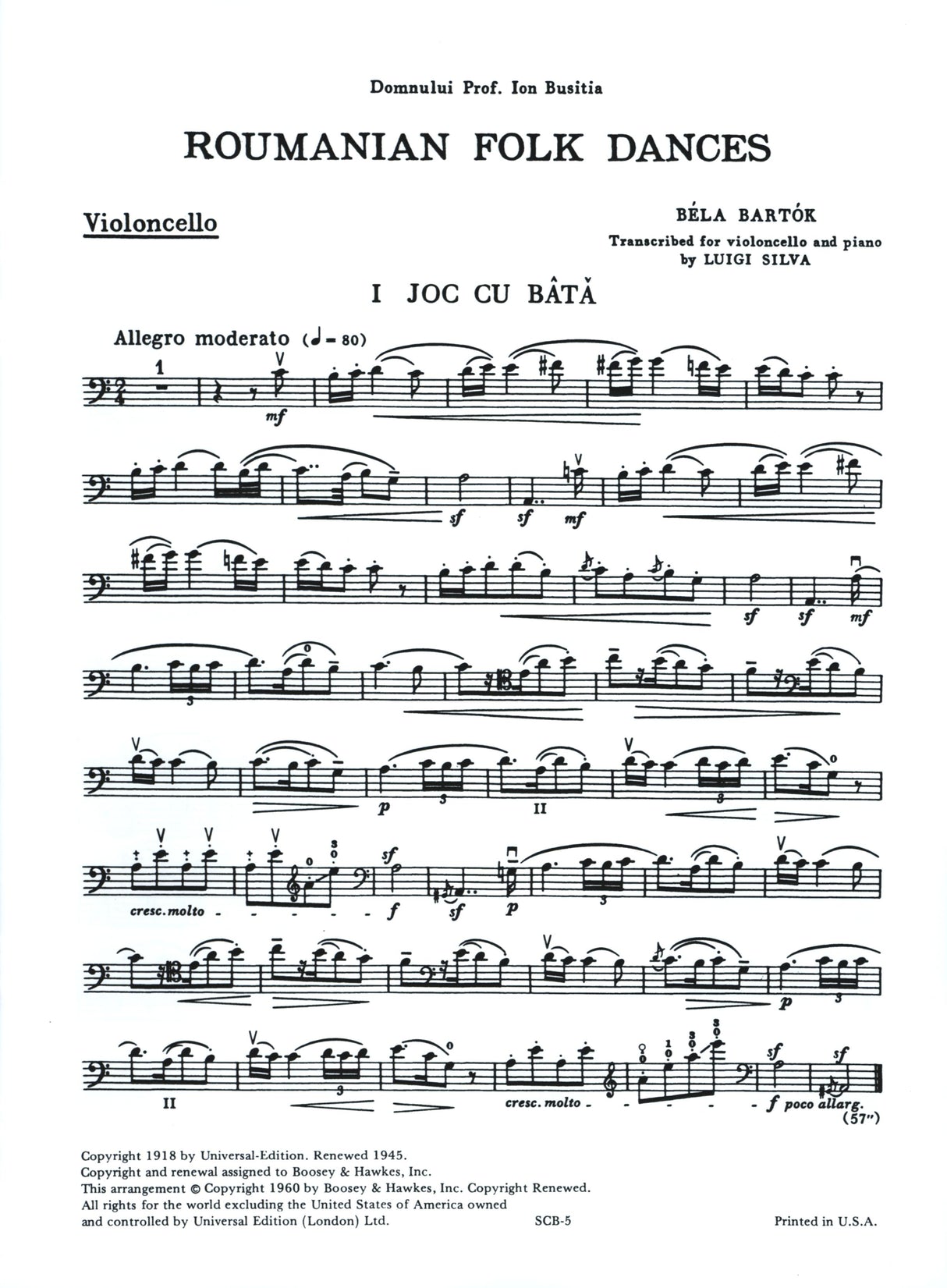 Bartók: Romanian Folk Dances (arr. for cello)