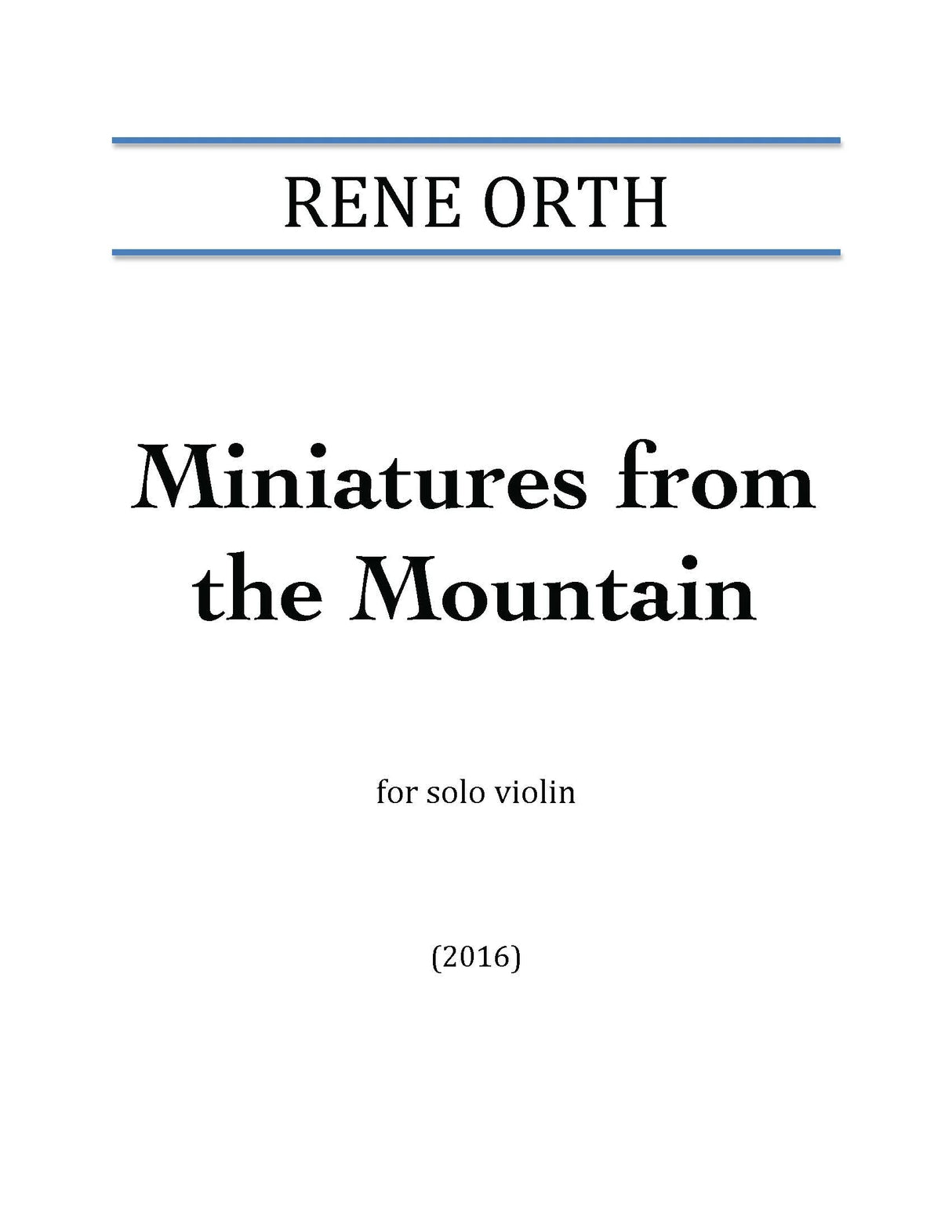Orth: Miniatures from the Mountain