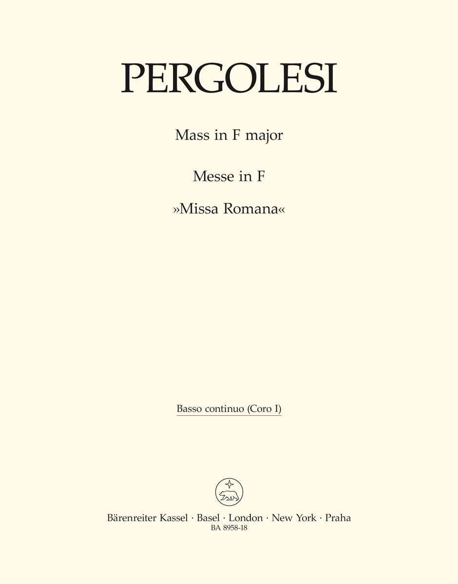 Pergolesi: Mass in F Major ("Missa Romana")