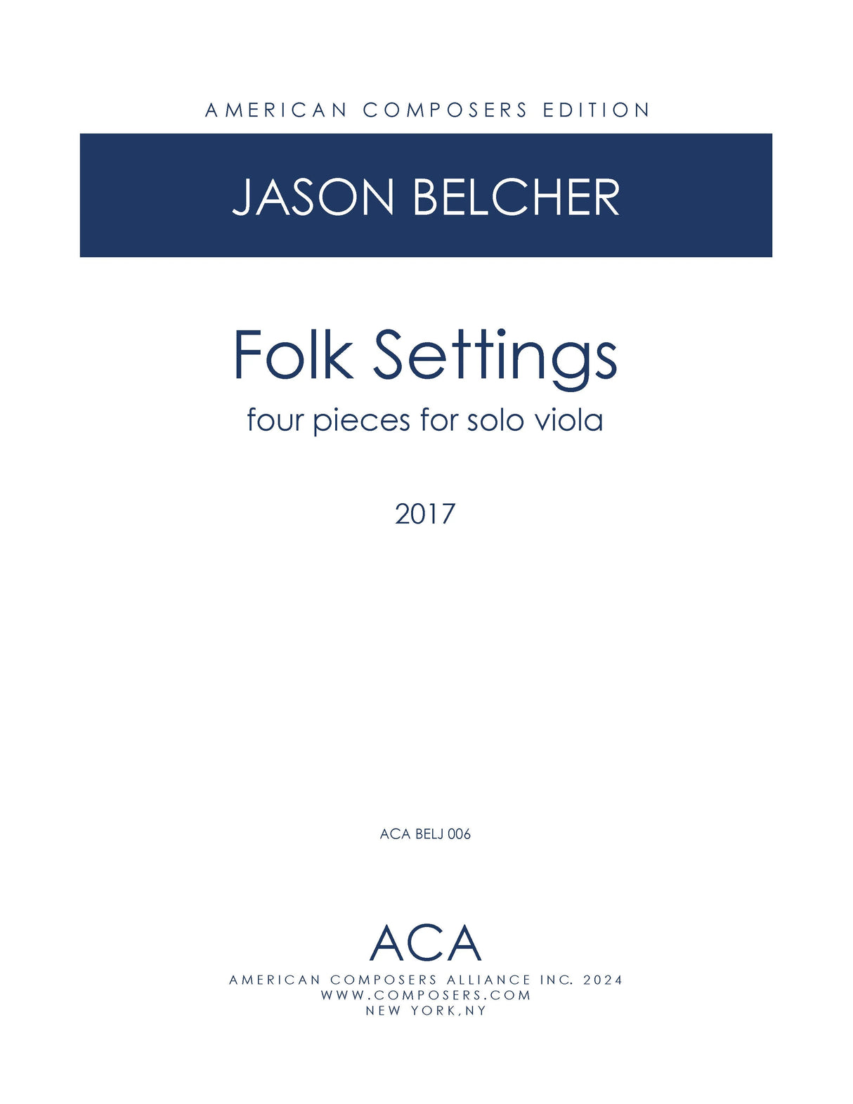 Belcher: Folk Settings