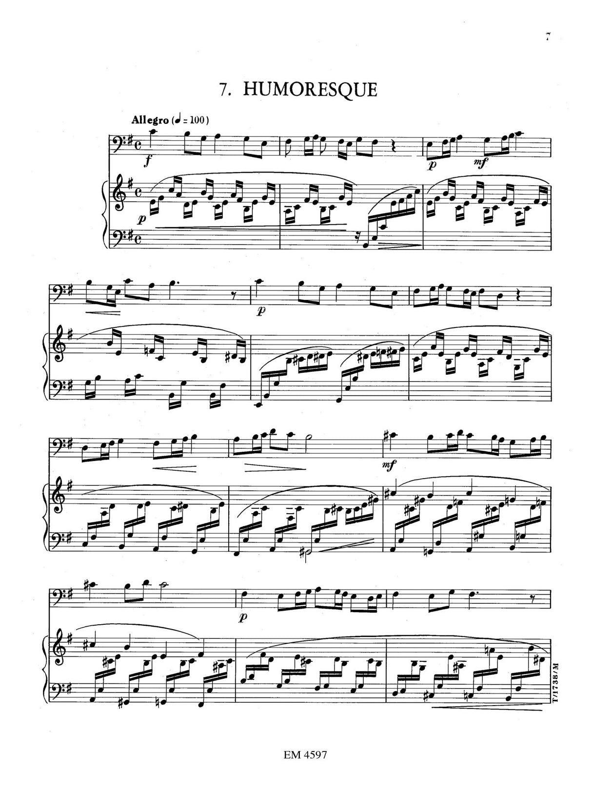 Hamberg: Le Premier Concert (7 Easy Pieces for the Young Cellist)