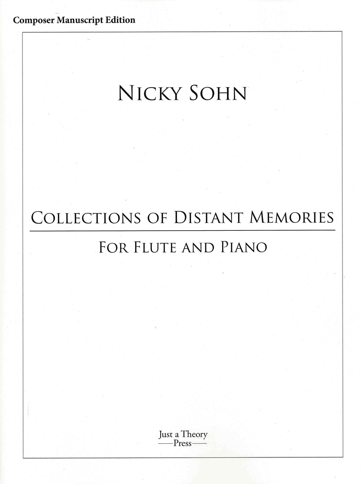 Sohn: Collection of distant memories (Version for Flute & Piano)