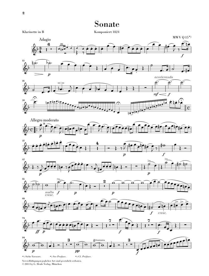 Mendelssohn: Clarinet Sonata in E-flat Major