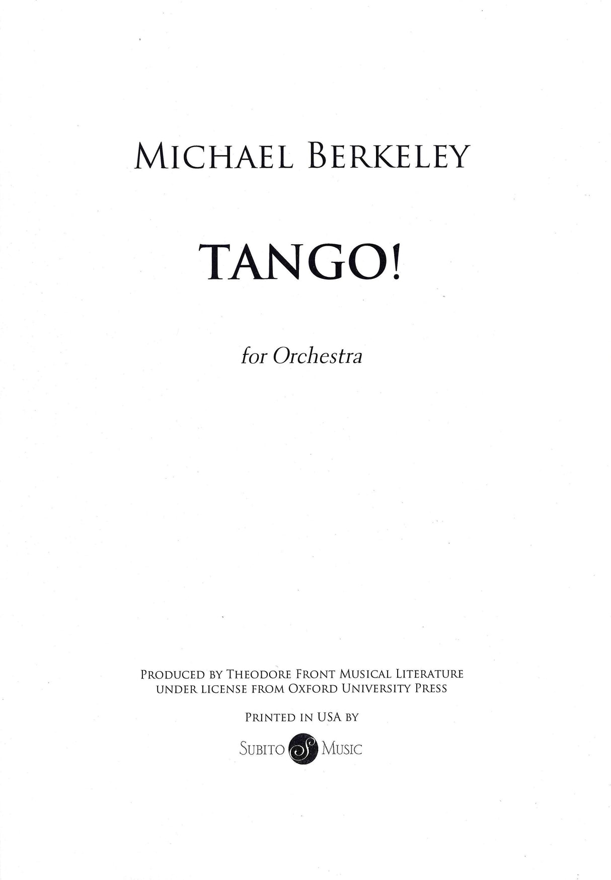 M. Berkeley: Tango!