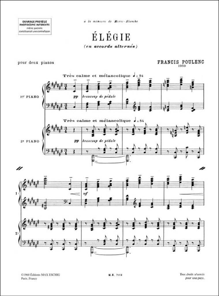 Poulenc: Élégie, FP 175