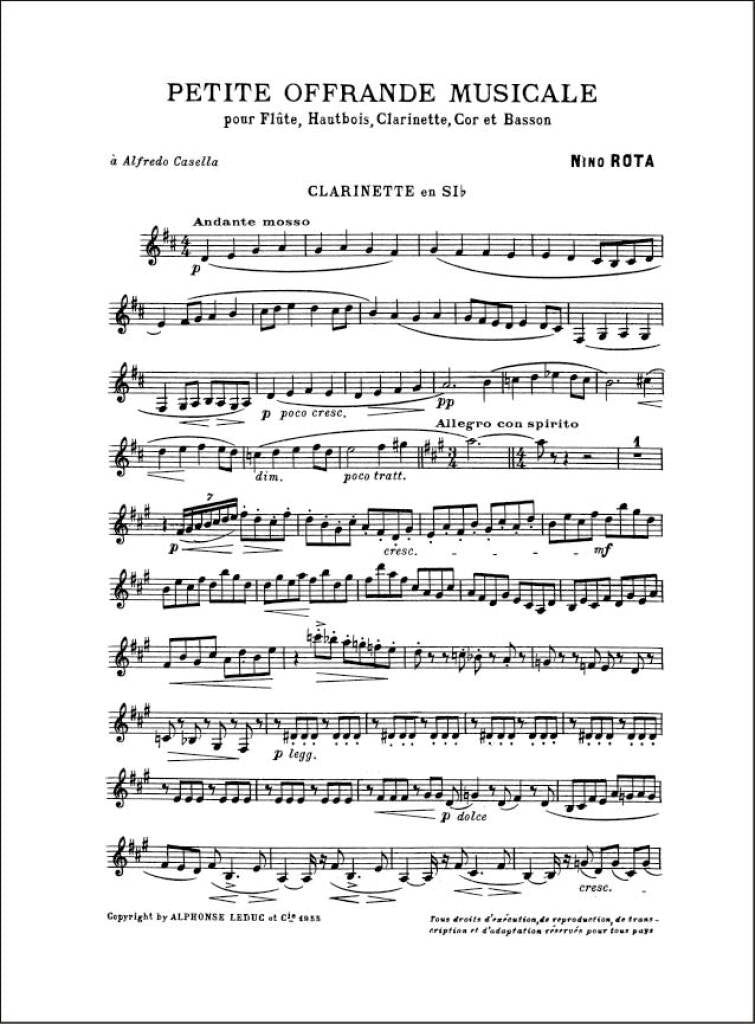 Rota: Petite Offrande Musicale