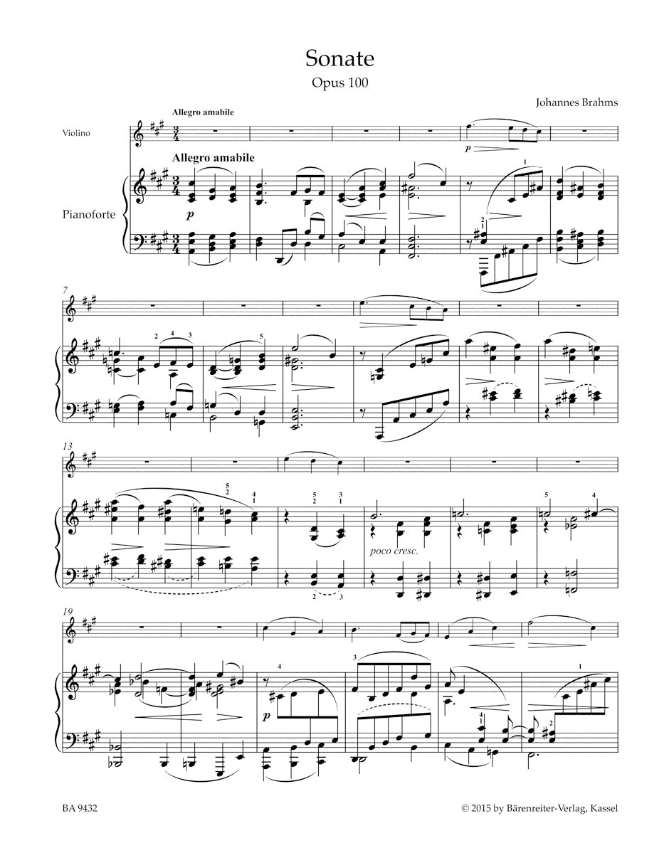 Brahms: Violin Sonata in A Major, Op. 100