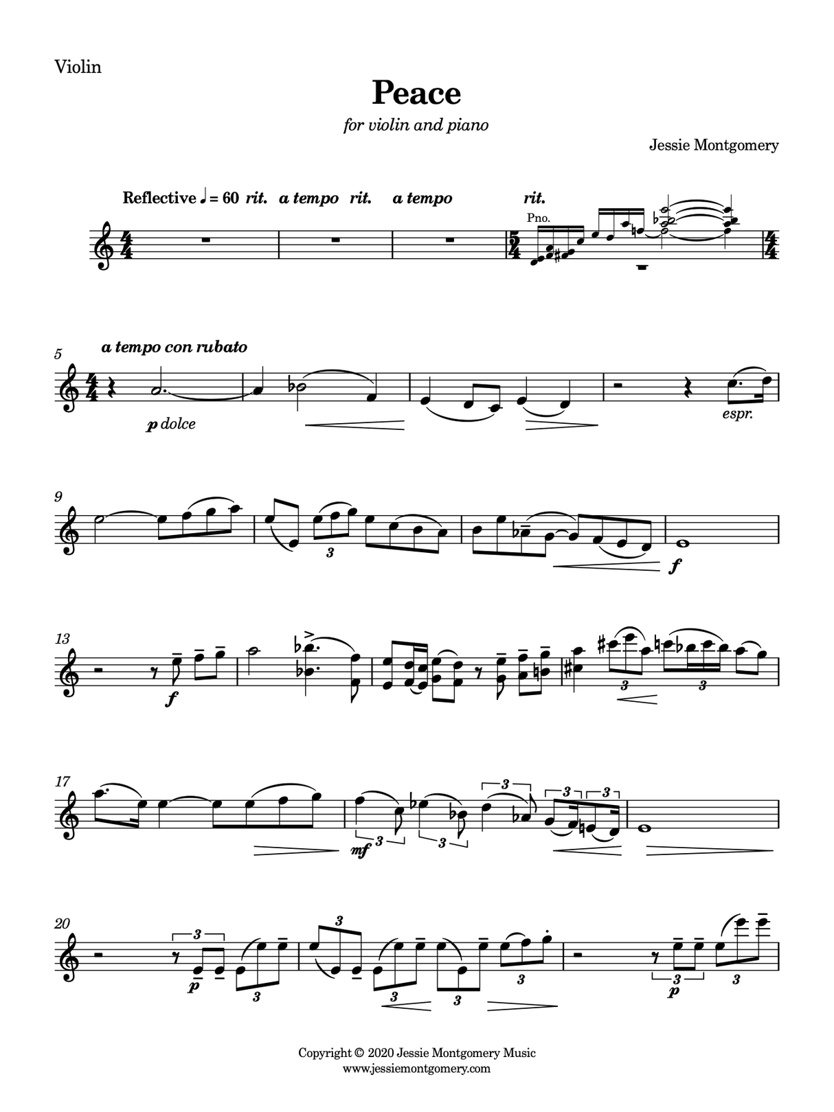 Montgomery: Peace for Violin and Piano