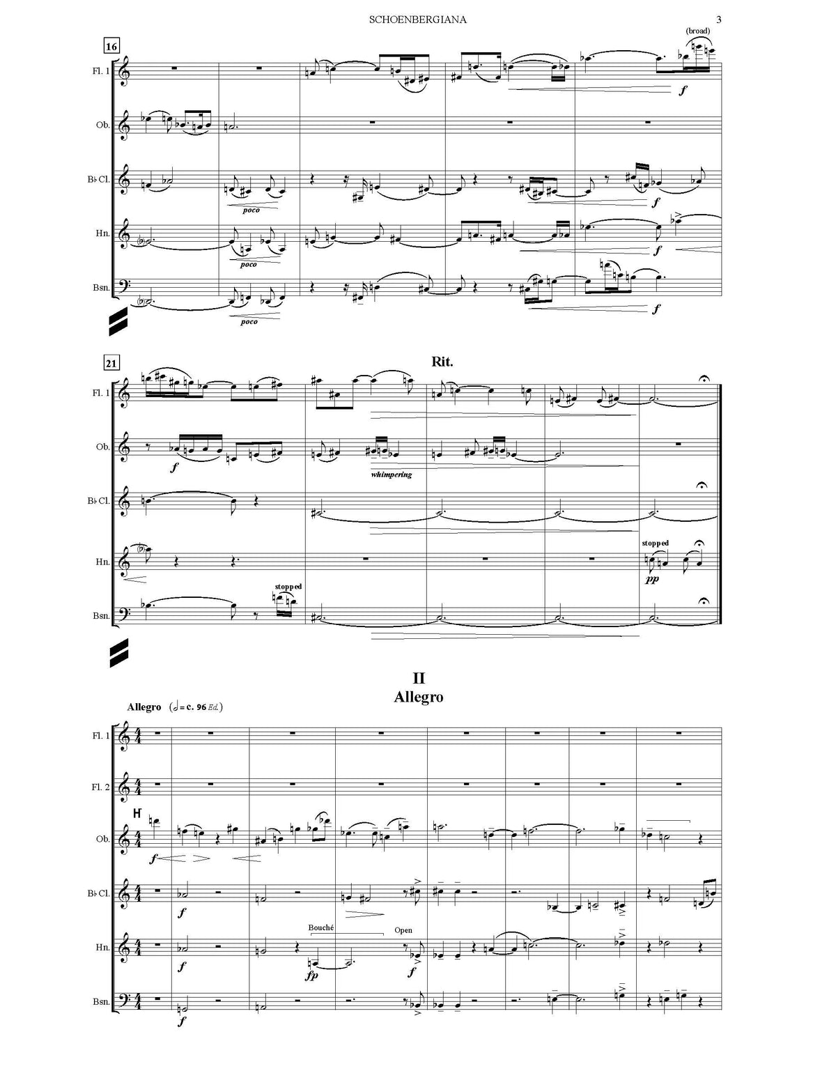 L. Harrison: Schoenbergiana (arr. for wind sextet)