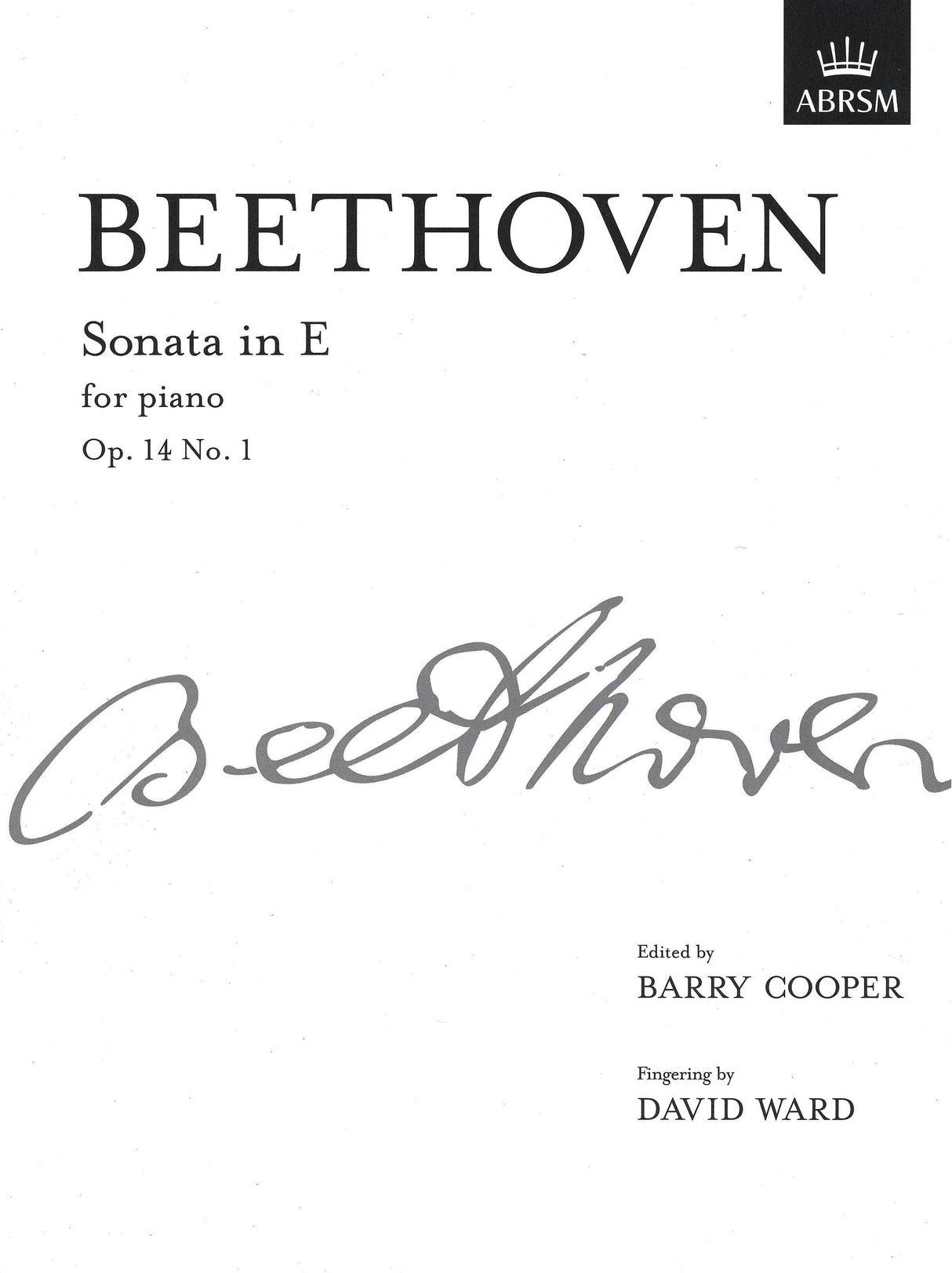 Beethoven: Piano Sonata in E Major, Op. 14, No. 1