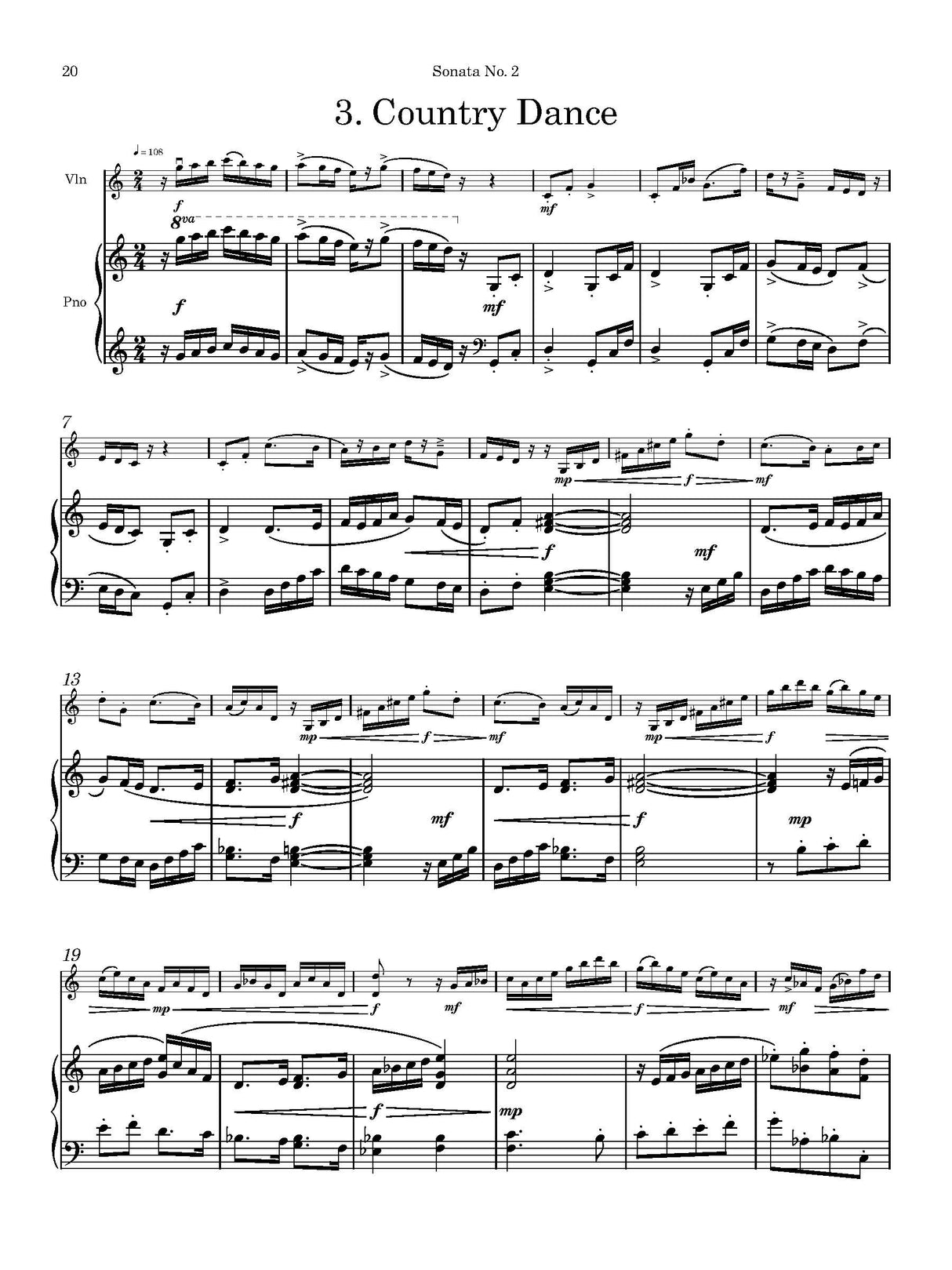 Stallcop: Violin Sonata No. 2