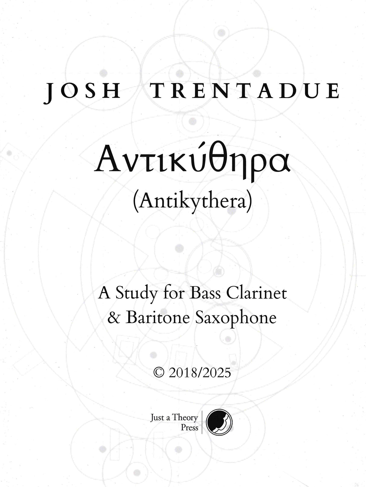 Trentadue: Antikythera (Version for Bass Clarinet & Baritone Sax)