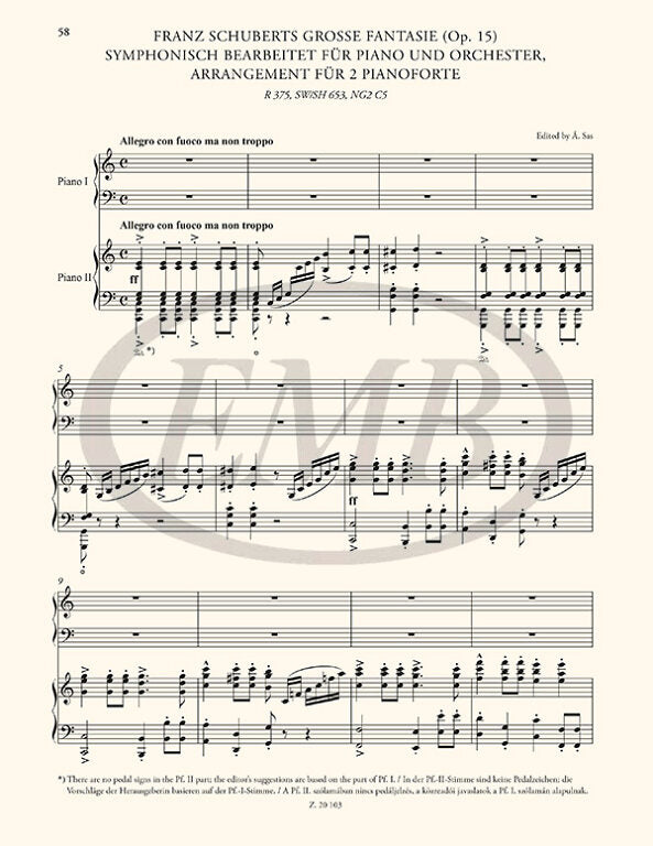 Liszt: Grand duo (draft), Franz Schuberts Grosse Fantasie (Op. 15)