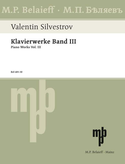 Silvestrov: Piano Works - Volume 3