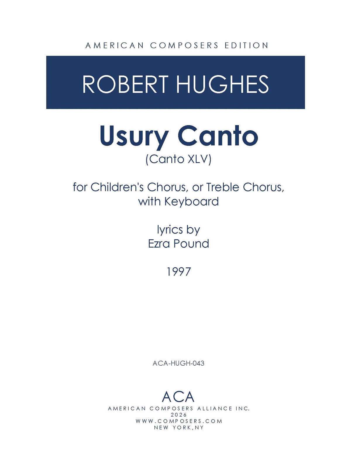 Hughes: Usury Canto (Canto XLV)