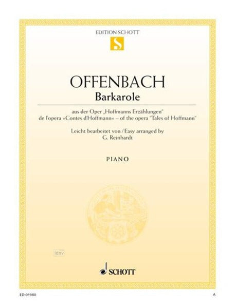 Offenbach: Barcarolle from "Tales of Hoffmann" (arr. for piano)