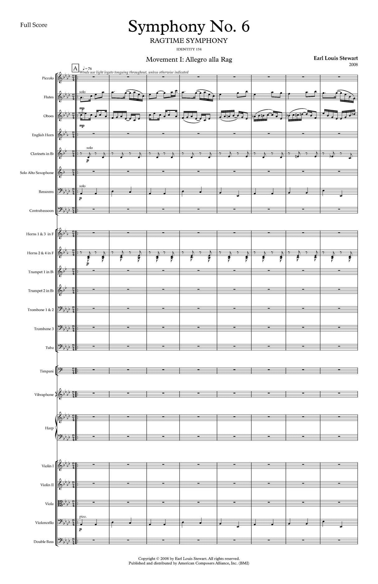 Stewart: Symphony No. 6 ("Ragtime Symphony")