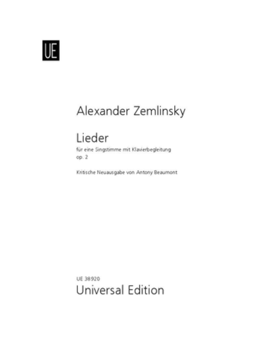 Zemlinsky: Lieder, Op. 2