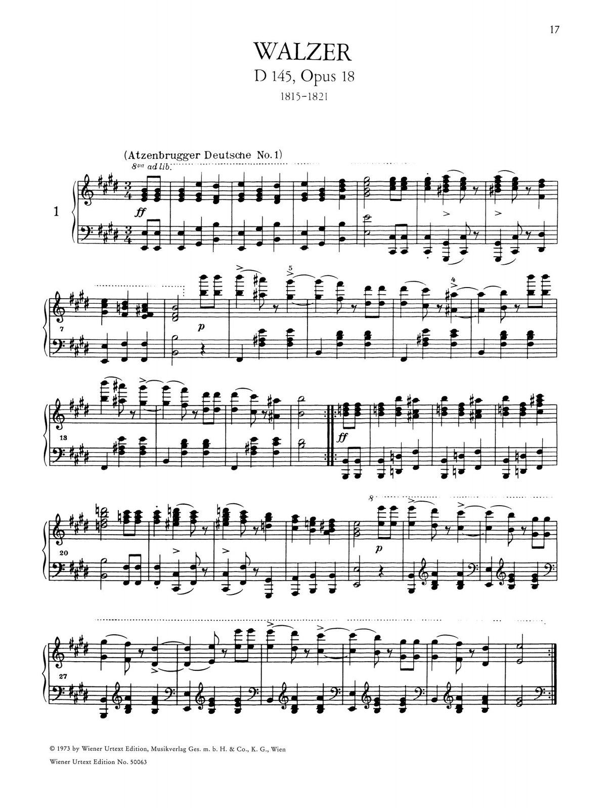 Schubert: Selected Waltzes and German Dances