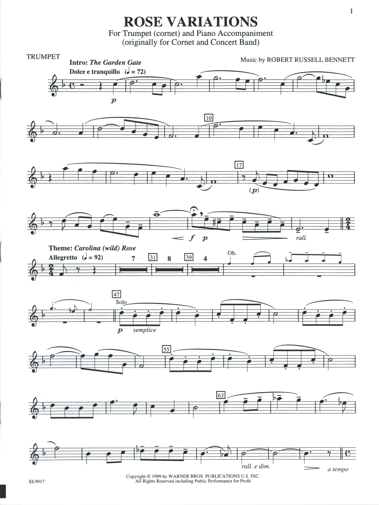 Bennett: Rose Variations