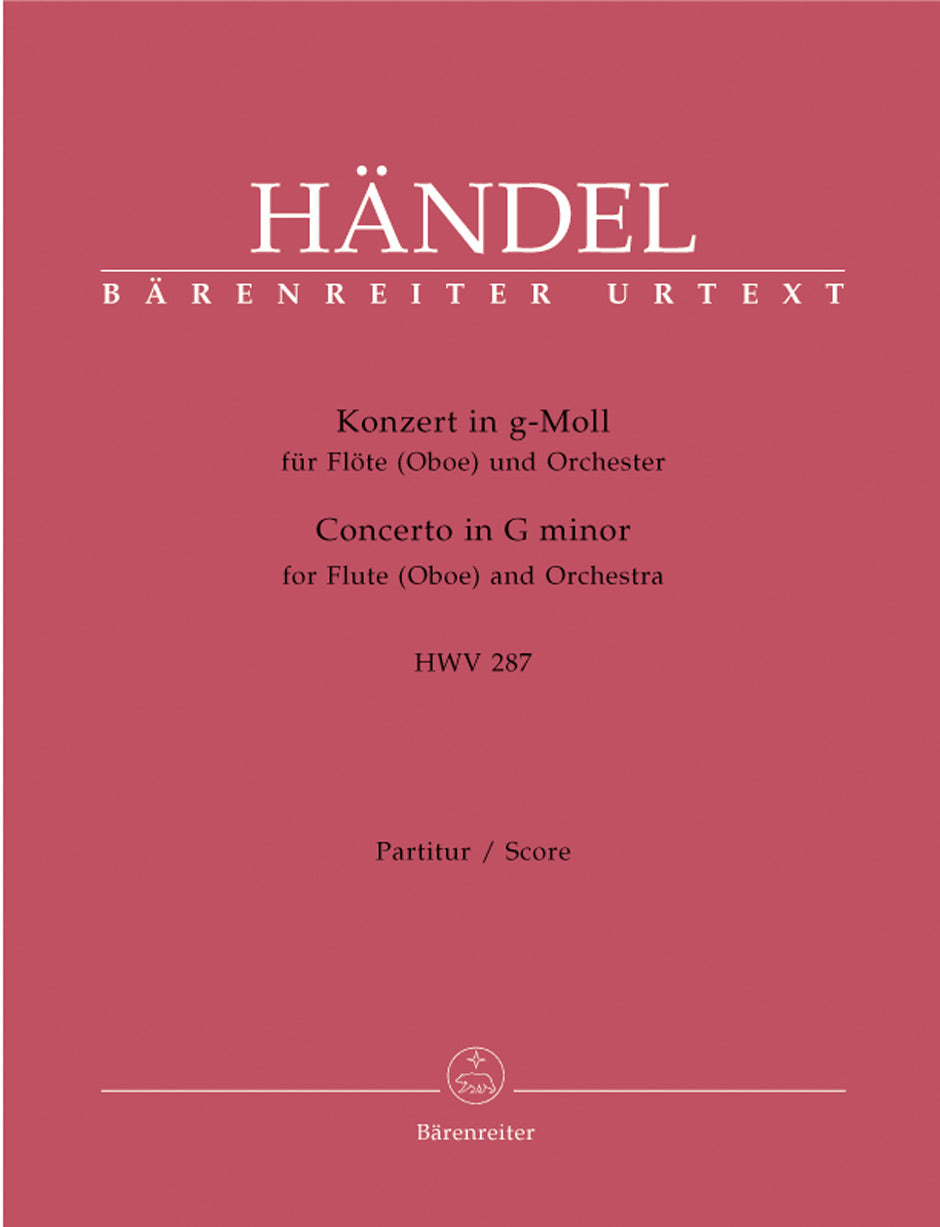 Handel: Concerto for Flute (or Oboe) in G Minor, HWV 287