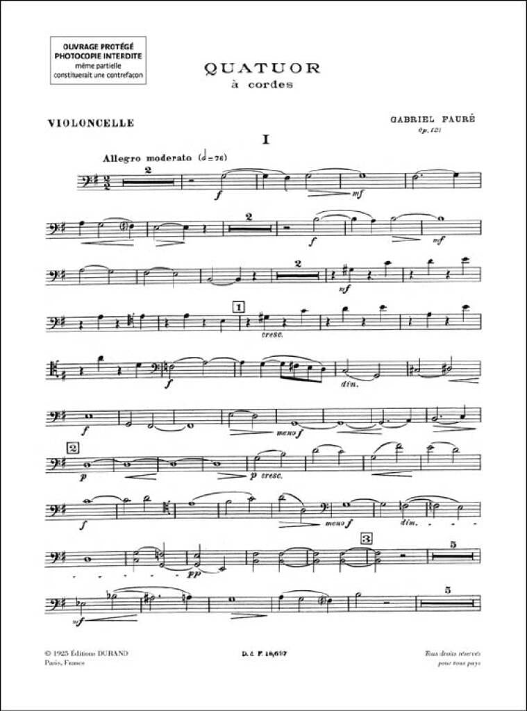 Fauré: String Quartet in E Minor, Op. 121