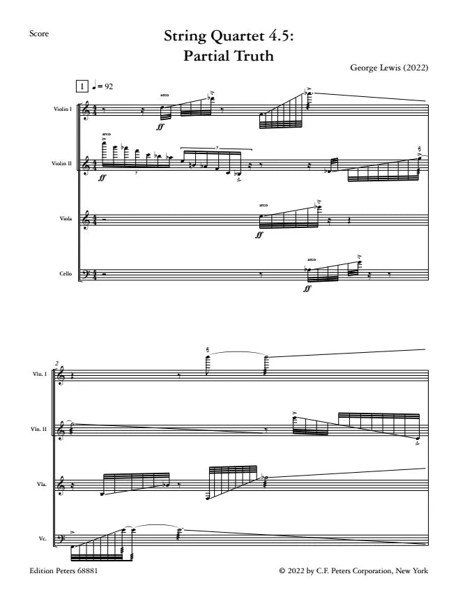 Lewis: String Quartet 4.5. "Partial Truth"